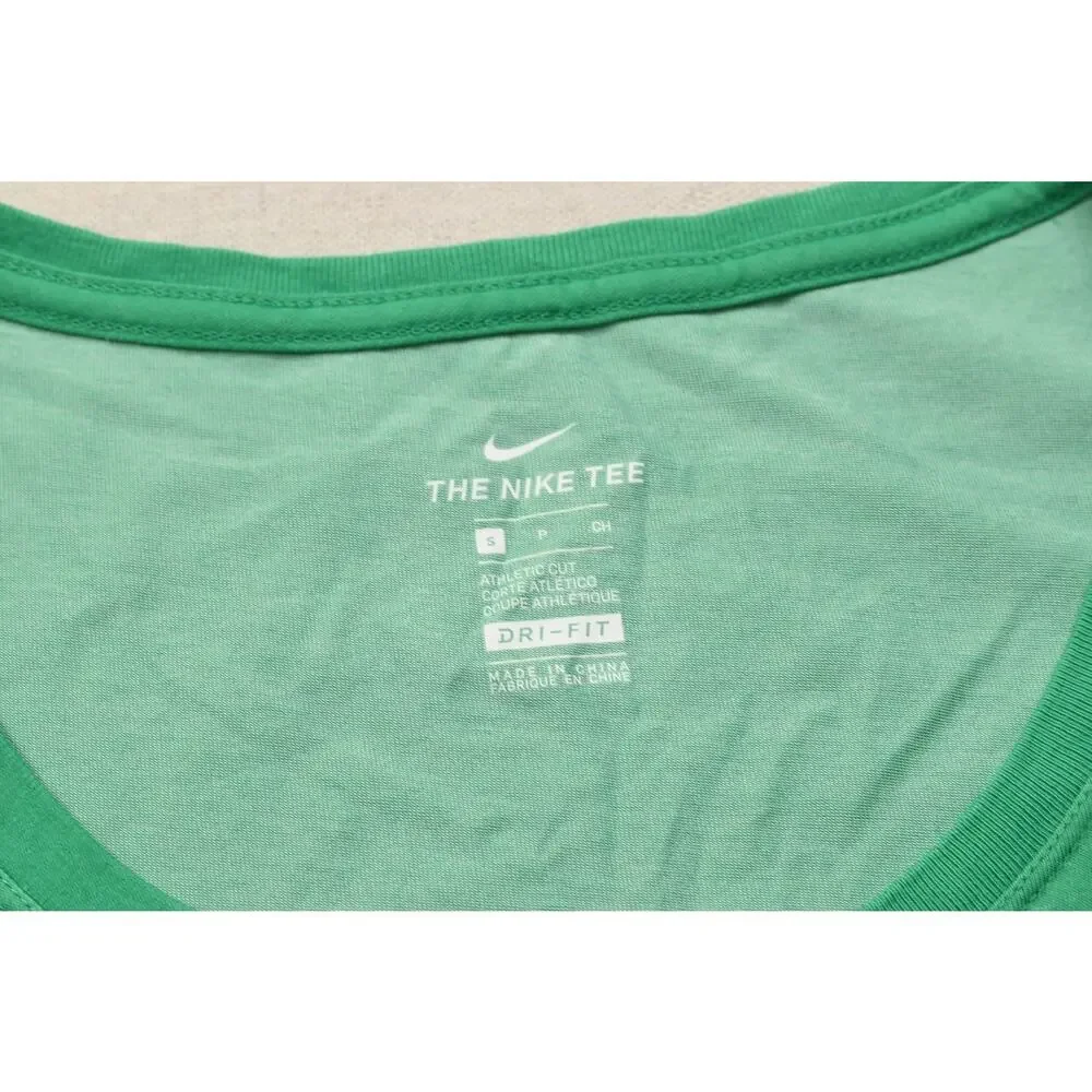 Nike Women's Size Small Green Dri-Fit Athletic Cut Short Sleeve Swoosh Logo Tee